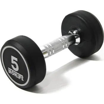 Tyč činky Jednoruční činka pogumovaná IRONLIFE 5 kg