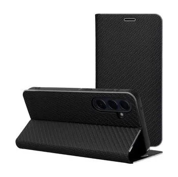 Pouzdro na mobilní telefon Pouzdro LUNA Book Carbon pro SAMSUNG S25 černé - OEM + zdarma možnost vyzkoušet a vrátit zboží do 30 dní