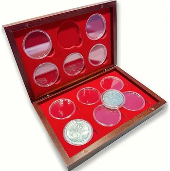 BMD MHG-12BL dřevěná kazeta etue na 12 mincí mahagon