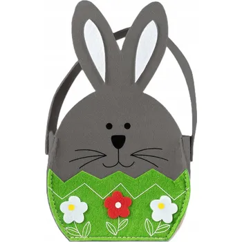 Velikonoční dekorace Dekorativní plstěný košíček, velikonoční košík zajíček na svěceninu Plst