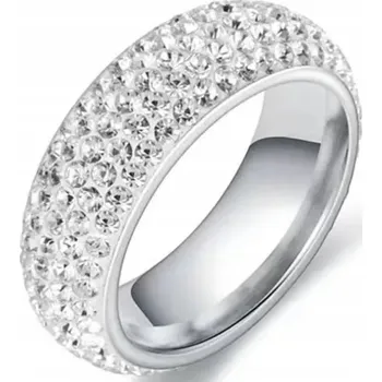 Prsten Elegantní Stříbrný Prsten s Lesklým Křišťálem - Módní a Stylový