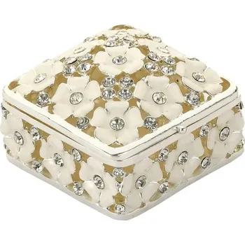 Šperkovnice Šperkovnice na bižuterii na drobnosti, stříbrná kazeta na dárek s perlou