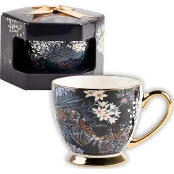 Šálek NAC motýl a květiny porcelán se zlatým ouškem 440 ml 1 kus