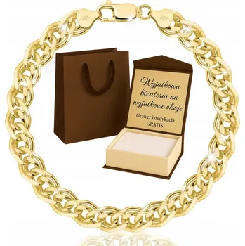 Náramek ZLATÝ PÁNSKÝ NÁRAMEK DÁMSKÝ NONNA MONALIZA 925/585 GRAVÍROVÁNÍ MASIVNÍ 9 MM