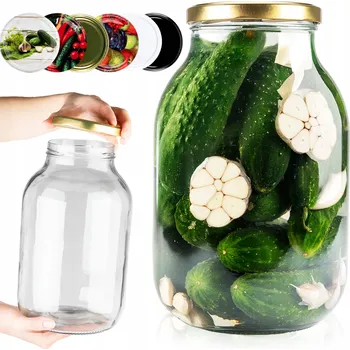 Sklenice Skleněná zavařovací sklenice SuperButelki 4000 ml čirá se šroubovacím uzávěrem