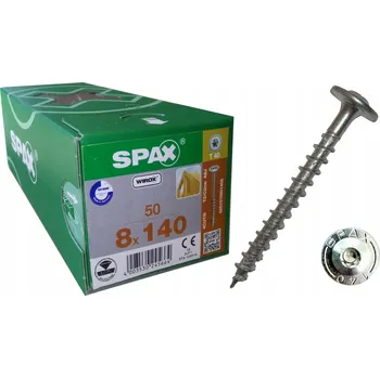 Vrut Tesařské vruty SPAX 8x140, podložková hlava, WIROX 4CUT, balení=50 ks