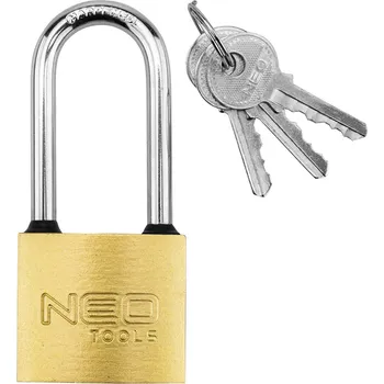 NEO TOOLS Visací zámek s dlouhým třmenem 40 mm, 3 klíče