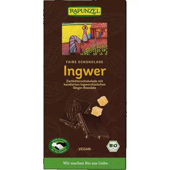 Čokoláda Rapunzel Čokoláda hořká se zázvorem BIO 80 g