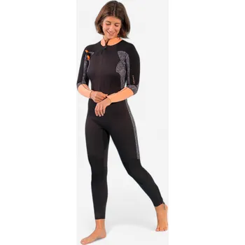 Neoprenový oblek OCEAN STEP Dámská dlouhá kombinéza na běh ve vodě neopren 3/2 XL ORANŽOVÁ|ČERNÁ