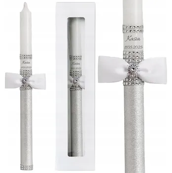 Svíčka Svíčka ke Prvnímu svatému přijímání stříbrná komunijní svíčka