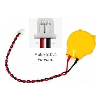 Elektrický konektor CMOS (BIOS) Baterie CR2032 + 2-pinový Molex konektor s kablíkem