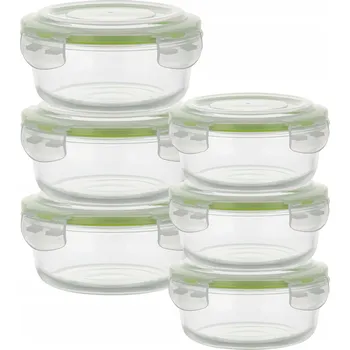 Dóza na potraviny SADA SKLENĚNÝCH DÓZ NA POTRAVINY OBĚDOVÝ BOX SNÍDAŇOVÝ BOX 3x1750 ml + 3x620 ml