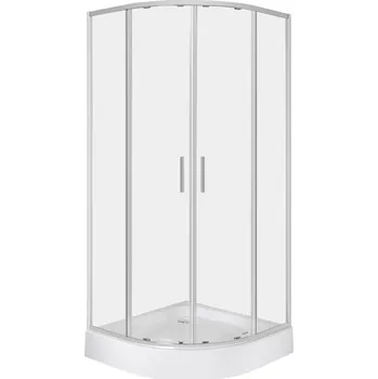 Novoterm Čtvrtkruhový sprchový kout NV-Solid RS CHR 90, chrom/transparent - bez vaničky