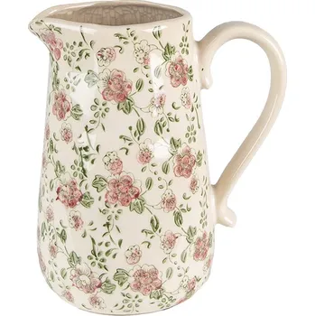 Keramický dekorační džbán s růžovými květy Lillia L - 20*14*23 cm