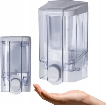 Ruční nástěnný dávkovač mýdla Faneco 500 ml, bezbarvý, bílý