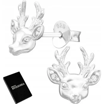 Náušnice STŘÍBRNÉ NÁUŠNICE SOBI ŠROUBOVACÍ PECKY NA VÁNOCE 925 PRO DÍVKU