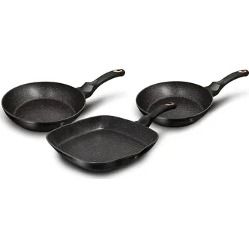 Pánev Berlinger Haus 3dílná sada pánví s mramorovým povrchem BLACK ROSE COLLECTION 19657&nbsp;BH/6156