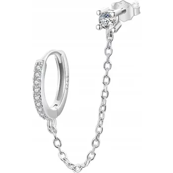 Náušnice Stříbrná Náušnice Na Ucho s Barevnými Zirkony Stříbro 925 Náušnice Trusky