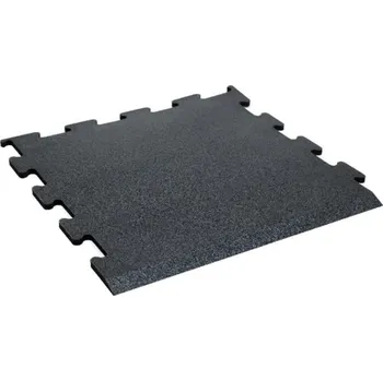Vzpěračská gumová platforma 1 x 1 m, tloušťka 10 mm, PUZZLE BLACK MAT, (jedna strana zkosení)
