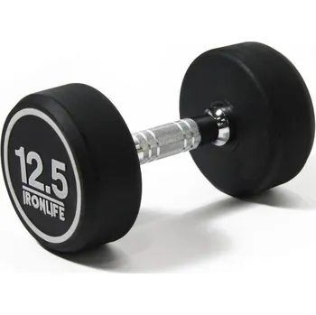 Tyč činky Jednoruční činka pogumovaná IRONLIFE 12,5 kg