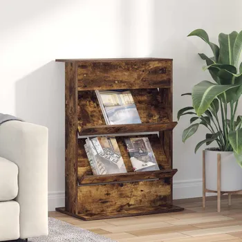vidaXL Regál na časopisy Kouřový dub 70 x 41 x 96 cm kompozitní dřevo [899539]