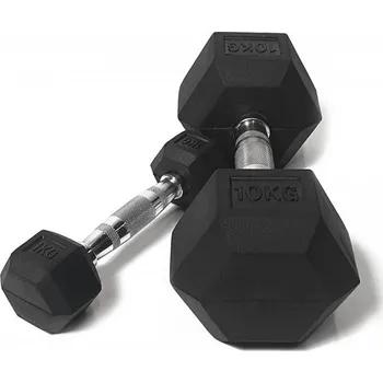 Sada jednoručních činek HEXA; ATX LINE plastic + chrom 1 - 10 kg (10 párů, stoupání po 1 kg)