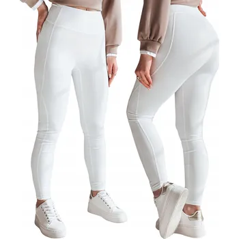 Dámské legíny Dámské sportovní legíny s vysokým pasem bílé UY2604 - S