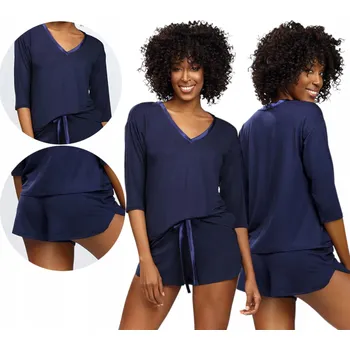 Dámské pyžamo Dkaren dámské pyžamo viskóza modré velikost S