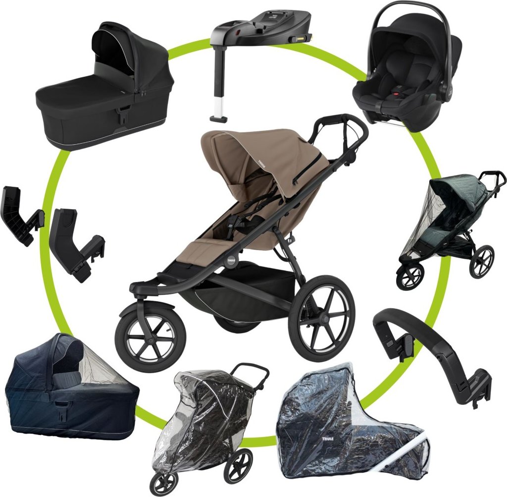 Akční set MAX Thule Urban Glide 3 Tinted Taupe + Britax Römer Baby-Safe Core + univerzální příslušenství