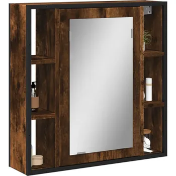 Koupelnový nábytek Koupelnová skříňka se zrcadlem kouřový dub 60x16x60 cm kompozit