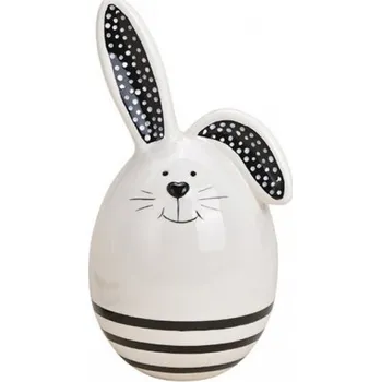 Bytová dekorace Bílo-černý velikonoční králík CONY