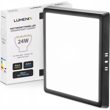 Čtvercová Stropní Svítidlo Lumenix 28 x 3 cm černá