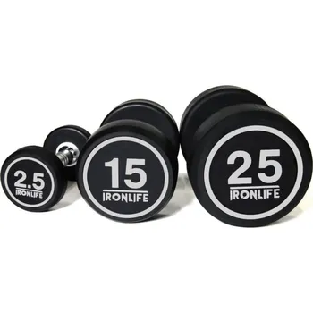 Sada pogumovaných jednoručních činek IRONLIFE 2,5-25 kg