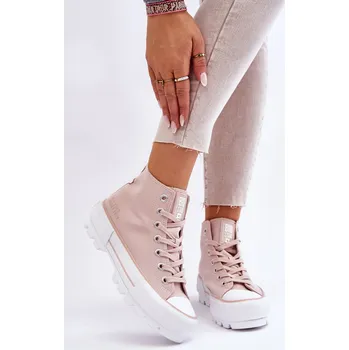 Dámské tenisky Vysoký Látkové tenisky na platformě Big Star LL274157 Nude 37