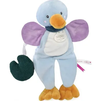 plyšák Doudou Dárková sada - plyšová hračka kačenka s listem leknínu 27 cm