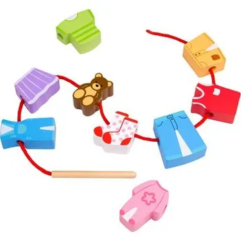 Hračka Bigjigs Toys Navlékání korálků oblečení