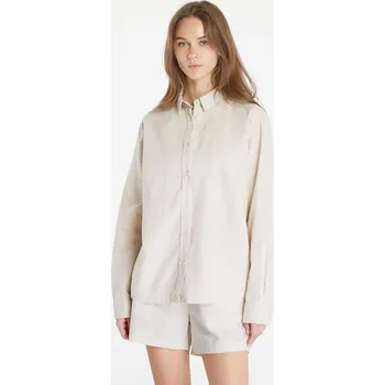 Košile Urban Classics Ladies Linen Mixed Oversized Shirt Soft Seagrass M
