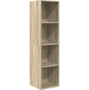 Televizní stolek Nástěnná skříňka pod TV, 4 přihrádky, dub sonoma, 37x37x142,5 cm