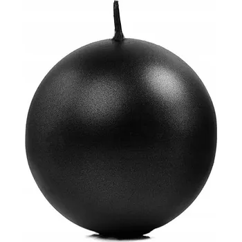 Svíčka PartyDeco Svíčka koule černá perleťová 60 mm - svíčky na slavnostní svatební stůl