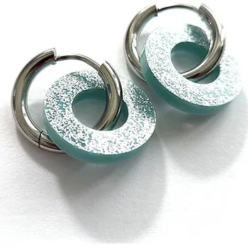 Náušnice SWITCH IT Mint Frost Kroužek: klasik stříbrný (12 mm) variabilní náušnice