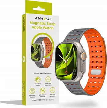 Řemínek na hodinky Mobile Origin Magnetic Strap, black/orange -AW Ultra 2/1(49mm)9/8/7(45mm)/6