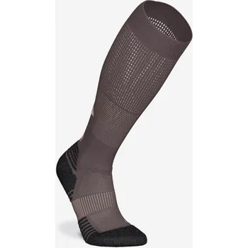 Pánské ponožky KIPRUN Běžecké kompresní podkolenky 500 39/42 L FIALOVÁ|KAŠTANOVÁ