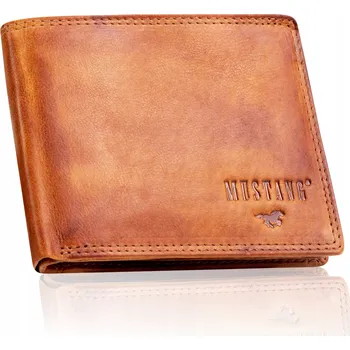 Peněženka Mustang peněženka z přírodní kůže, hnědá - muž
