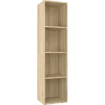 Knihovna Regál na knihy se 4 přihrádkami, dub sonoma, 36x30x143 cm