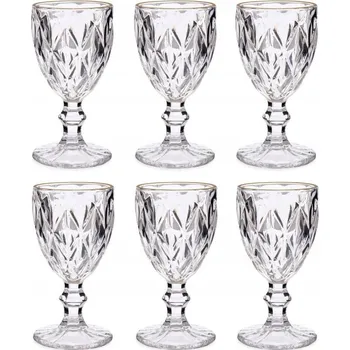 Sklenice Sklenice na vodu se zlatým okrajem, 254 ml, 6 kusů