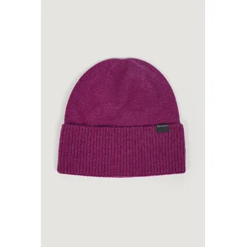 Klobouk ČEPICE WOOLRICH CASHMERE RIBBED BEANIE HOLLY PURPLE