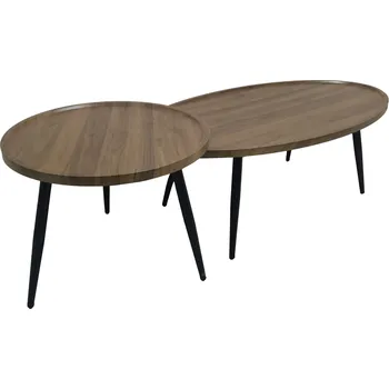 Konferenční stolek Konferenční stolky, set 2 ks, dub/černá, SILVIO