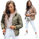 OBOUSTRANNÁ PÉŘOVÁ ZIMNÍ BUNDA S KAPUCÍ ZLATÁ ty3697 - M