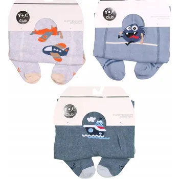 3 x Bavlněné Punčocháče se vzorem YoClub, velikost 80-86