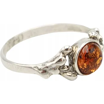 Prsten Stříbrný PRSTÝNEK 925, STŘÍBRO jantar, vel. 15